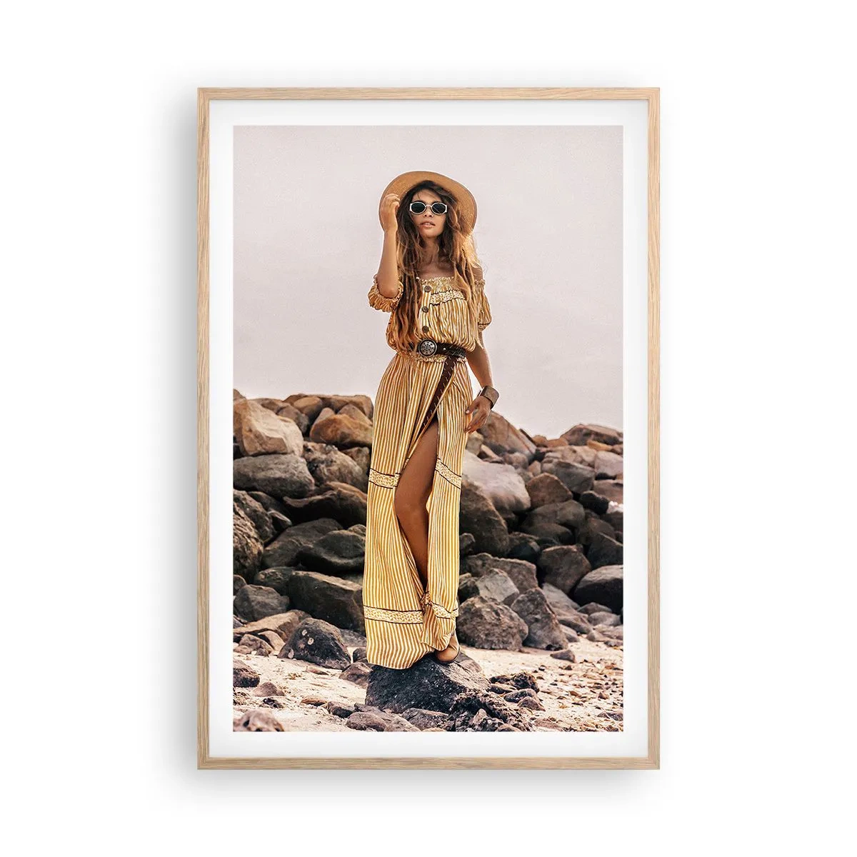 Pôster com moldura de carvalho claro - A magia das pedras - 61x91 cm