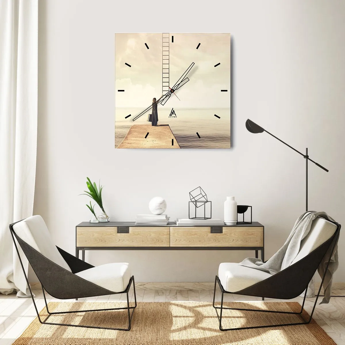 Relógio de parede - Relógio em vidro - Uma viagem mágica - 40x40 cm