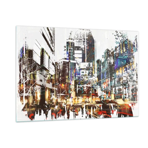 Quadro em vidro - Cidade cintilante - 120x80 cm