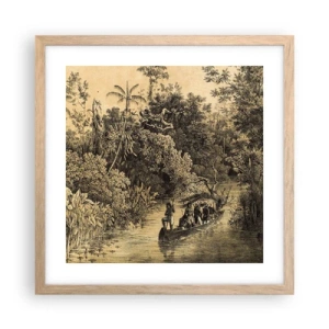 Pôster com moldura de carvalho claro - Viagem à fonte - 40x40 cm