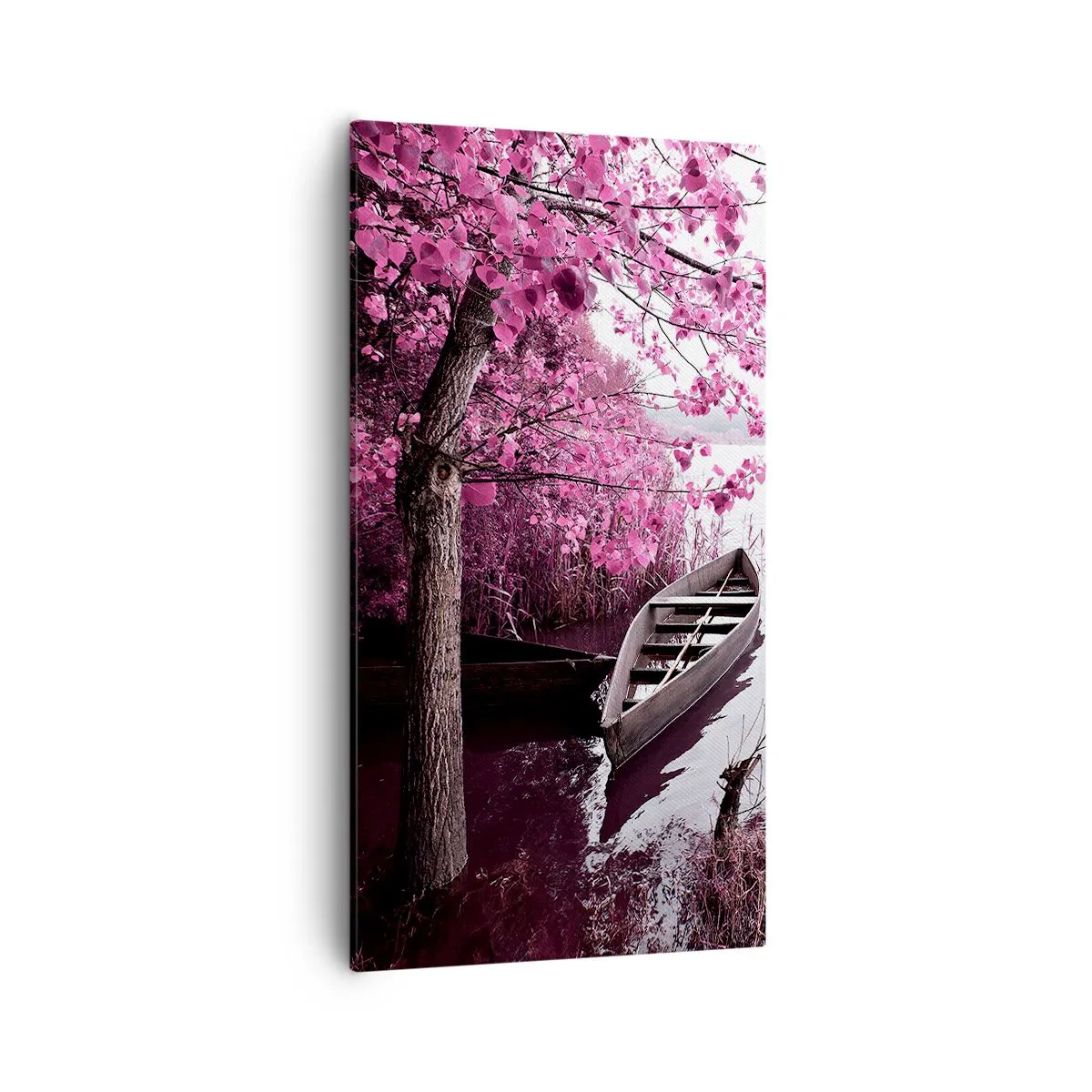 Quadro em tela - Em silêncio cor-de-rosa - 55x100 cm