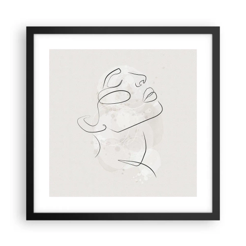 Pôster com moldura preta - Esboço de um sonho - 40x40 cm