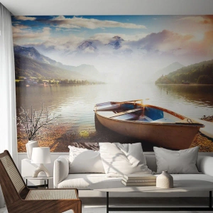 Papel de Parede Autocolante Deluxe Sticker - Sobre águas grandes e límpidas - Paisagem, Lago, Montanhas - 100x70 cm
