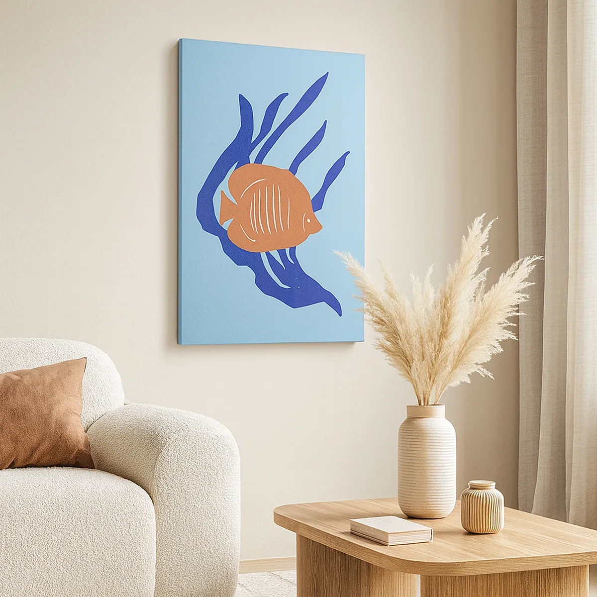 Quadro em tela - Habitante das águas de coral - 50x70 cm