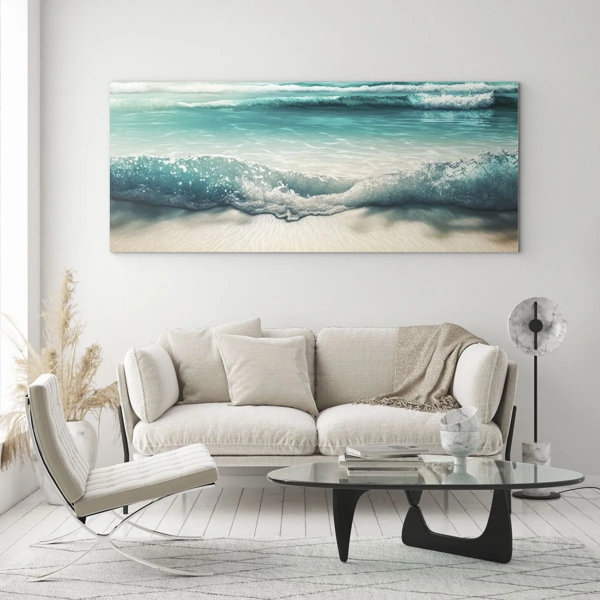 Quadro em vidro - A paz do oceano - 100x40 cm