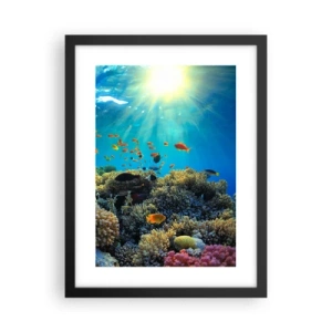 Pôster com moldura preta - Tesouros subaquáticos - 30x40 cm