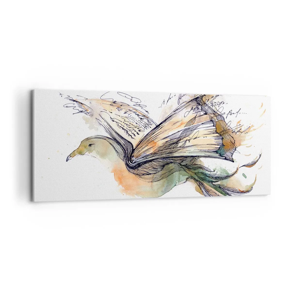 Quadro em tela - Nas asas da poesia - 100x40 cm