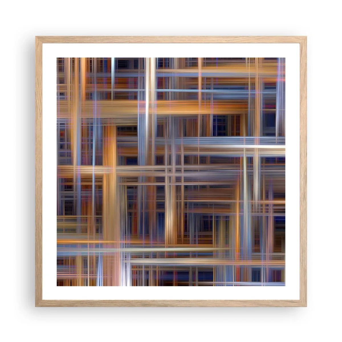 Pôster com moldura de carvalho claro - Tecido de luz - 60x60 cm