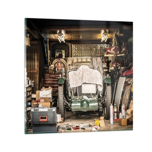 Quadro em vidro - De volta ao passado - 60x60 cm