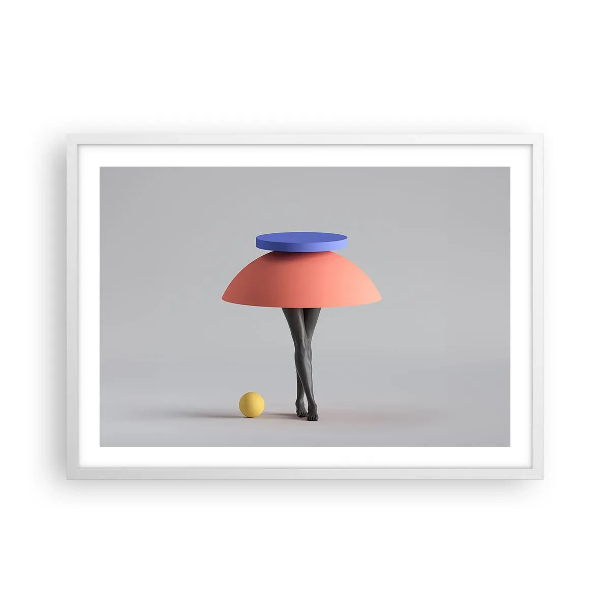 Pôster em moldura branca - Composição surrealista - 70x50 cm