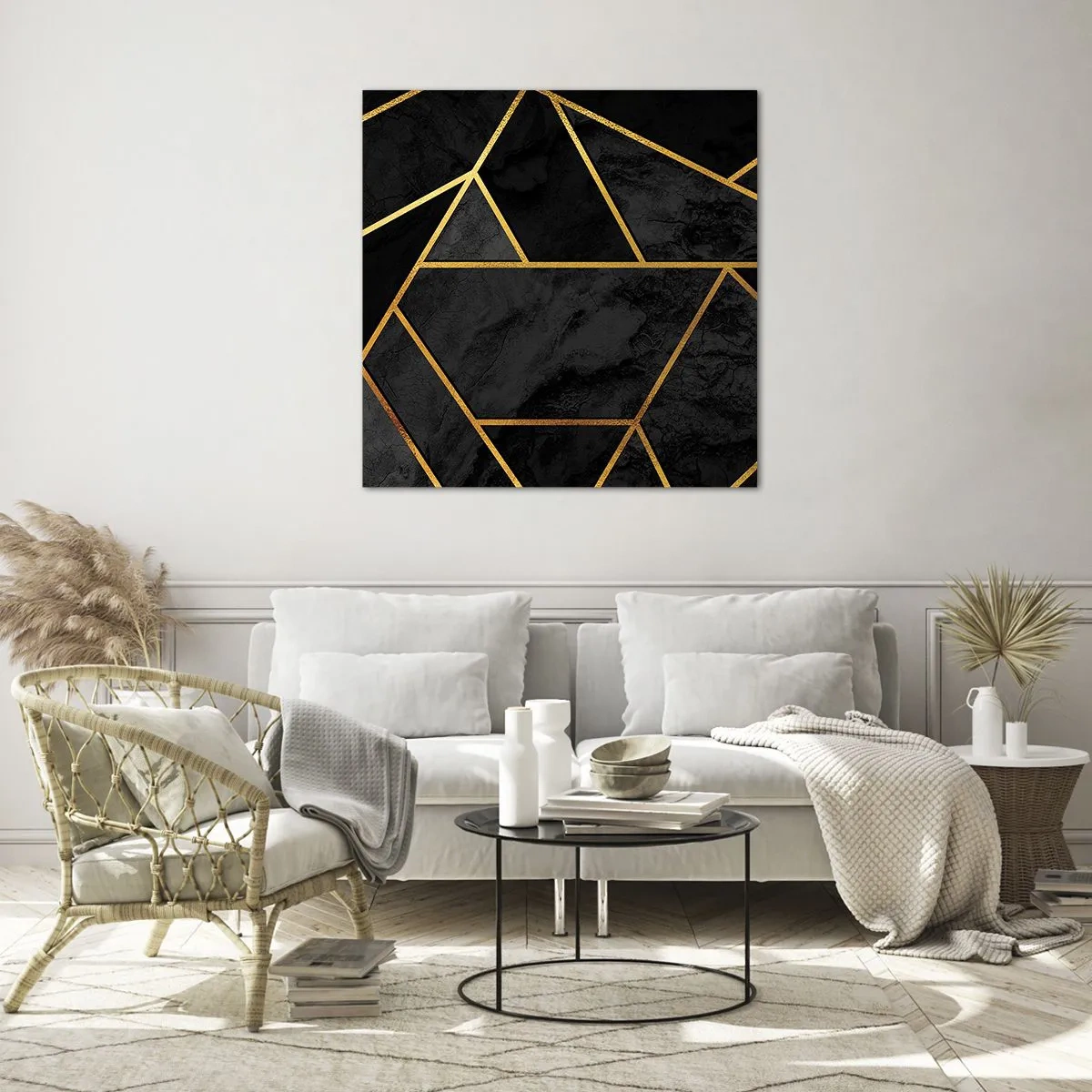 Quadro em vidro - Escuridão e esplendor - 40x40 cm