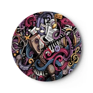 Relógio de parede - Relógio em vidro - Melodia complicada - 30x30 cm