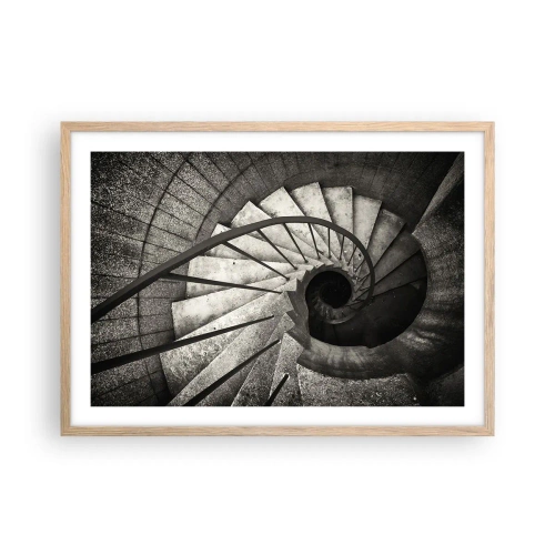 Pôster com moldura de carvalho claro - Suba as escadas, desça as escadas - 70x50 cm
