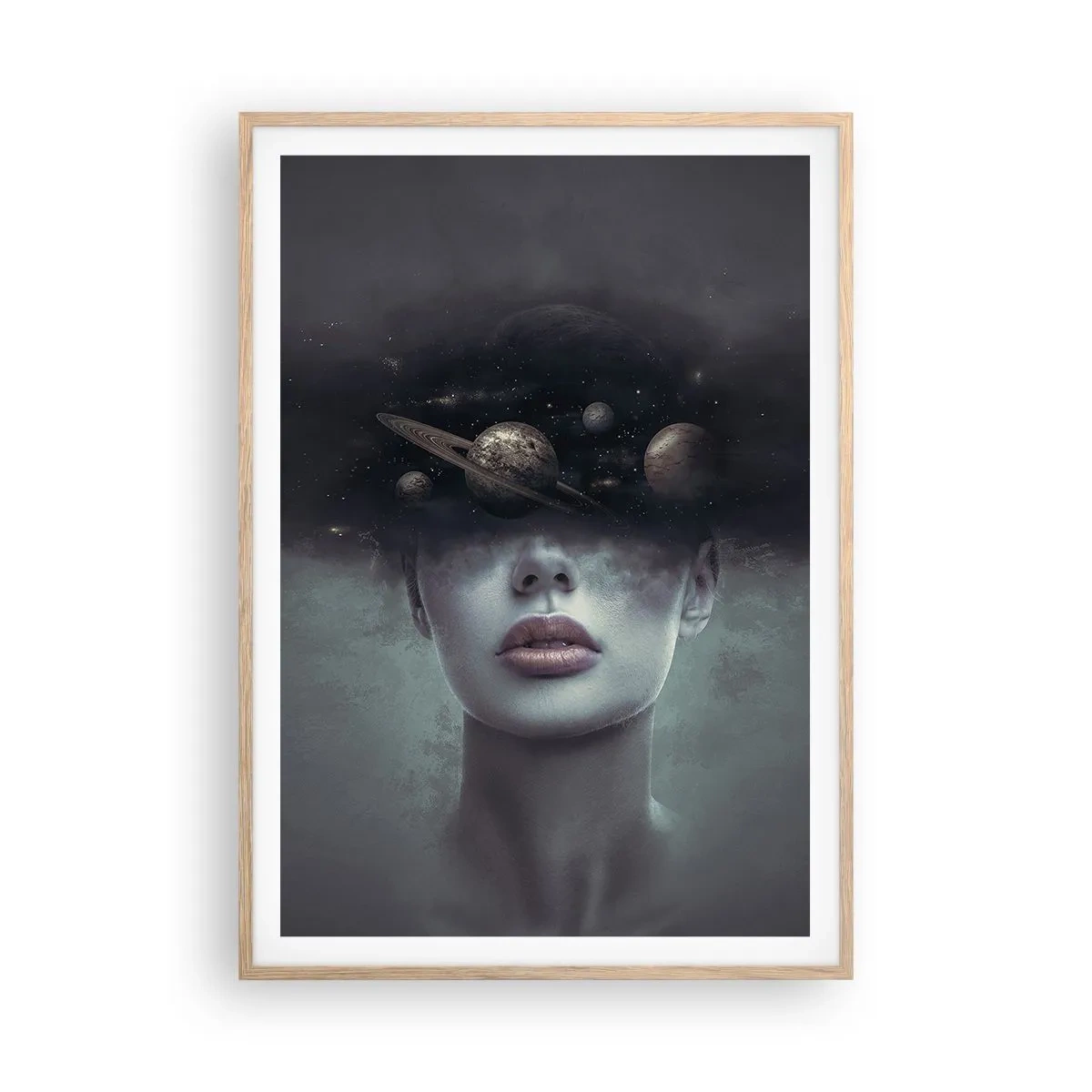 Pôster com moldura de carvalho claro - E os planetas estão a enlouquecer... - 70x100 cm