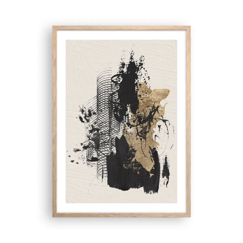 Pôster com moldura de carvalho claro - Composição com paixão - 50x70 cm