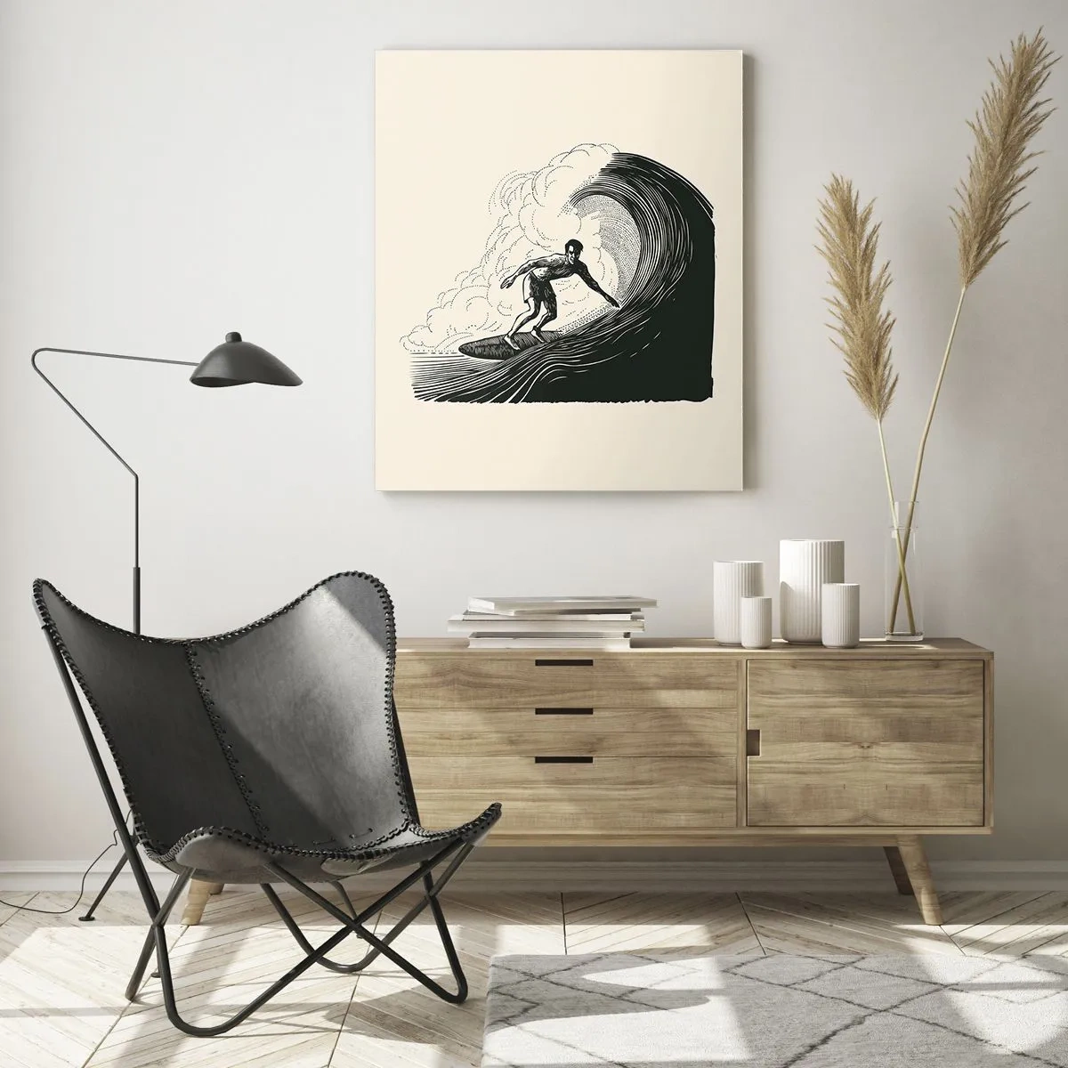 Quadro em vidro - Rei da onda - 50x70 cm