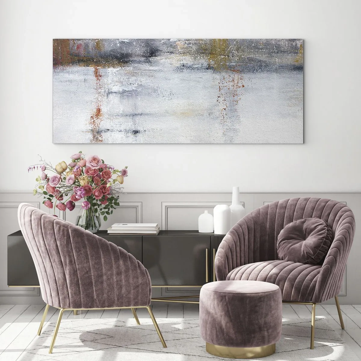 Quadro em vidro - Atrás da cortina de ar - 90x30 cm