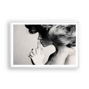 Pôster em moldura branca - Ouvindo-se a si própria - 91x61 cm