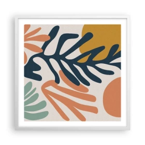 Pôster em moldura branca - Mares de coral - 60x60 cm