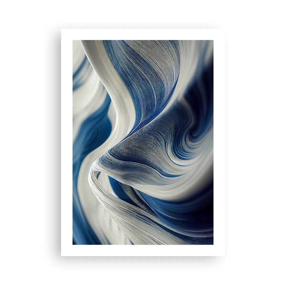 Pôster - A fluidez do azul e do branco - 50x70 cm