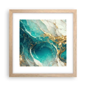 Pôster com moldura de carvalho claro - Composição com veios d'ouro - 30x30 cm