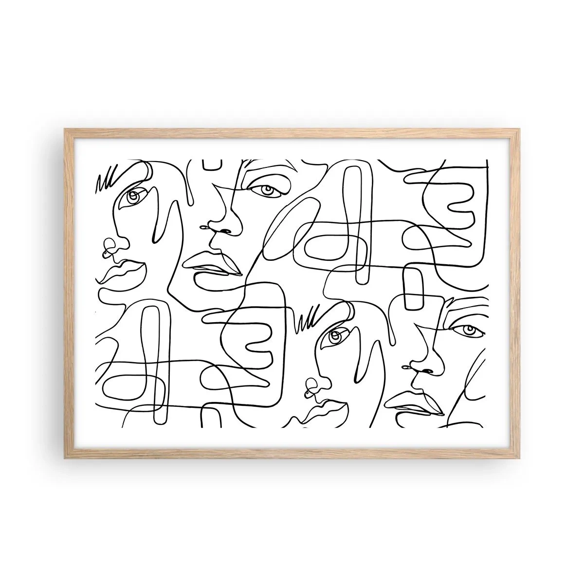 Pôster com moldura de carvalho claro - Em emoções emaranhadas - 70x50 cm