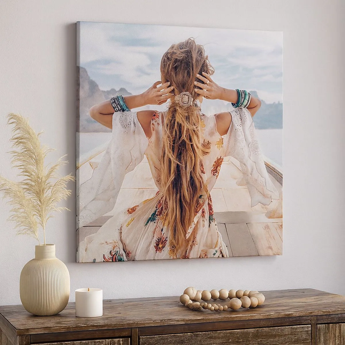 Quadro em tela - A caminho da felicidade - 30x30 cm