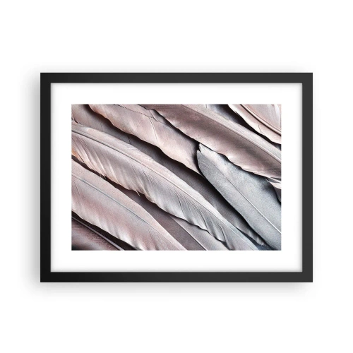 Pôster com moldura preta - Em prateado rosa - 40x30 cm