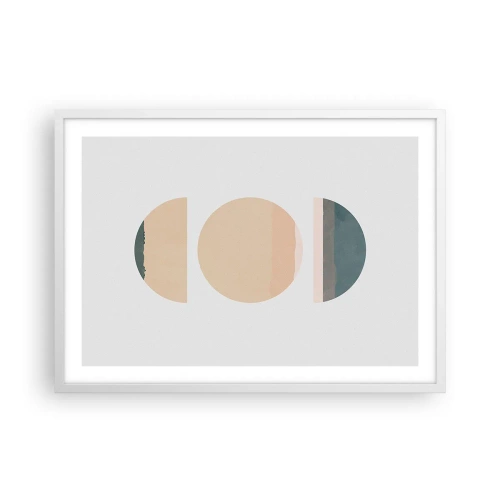 Pôster em moldura branca - Círculo entre círculos - 70x50 cm