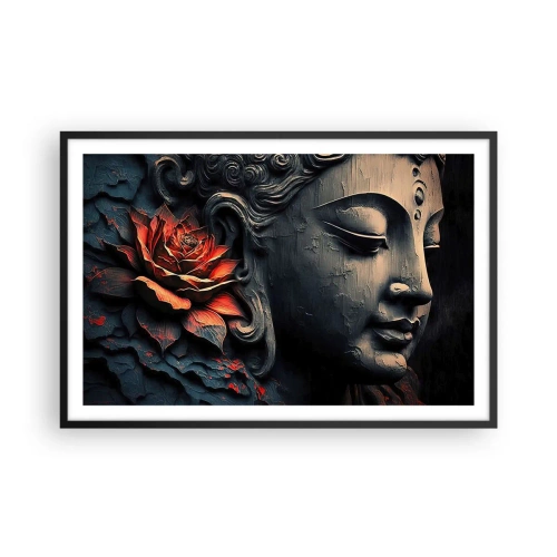 Pôster com moldura preta - Em harmonia com o mundo - 91x61 cm