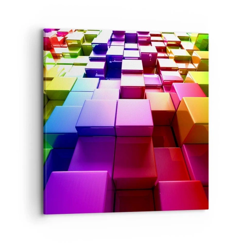 Quadro em tela - Op-art juntos como uma equipa - 70x70 cm