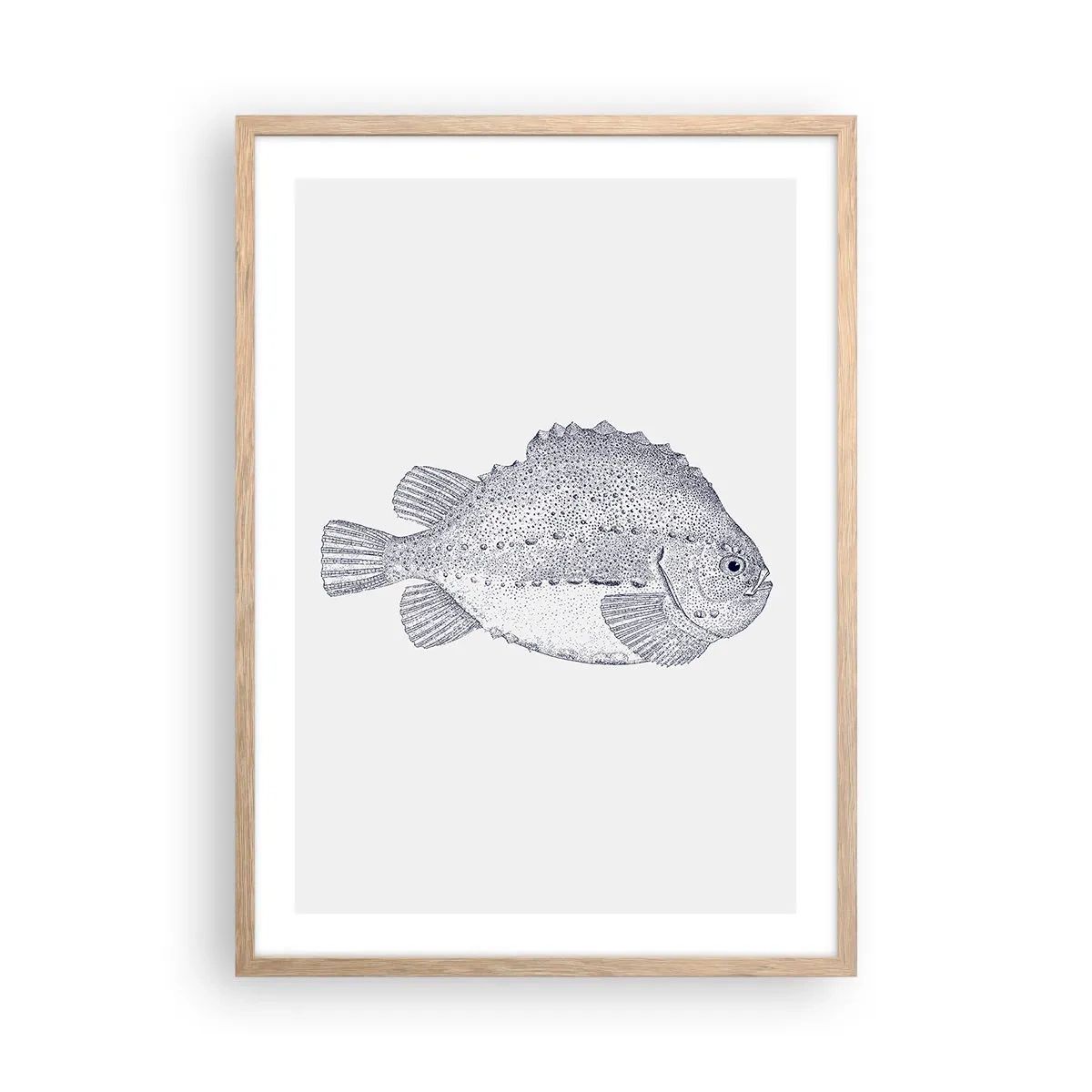 Pôster com moldura de carvalho claro - Para o álbum do naturalista - 50x70 cm
