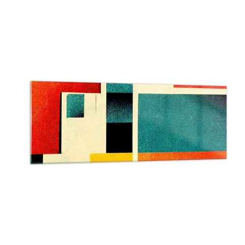 Quadro em vidro - Abstração geométrica – boa energia - 140x50 cm