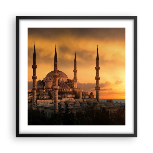 Pôster com moldura preta - Deus é grande - 50x50 cm