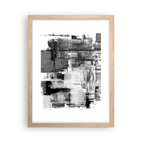 Pôster com moldura de carvalho claro - O cinza é lindo - 30x40 cm