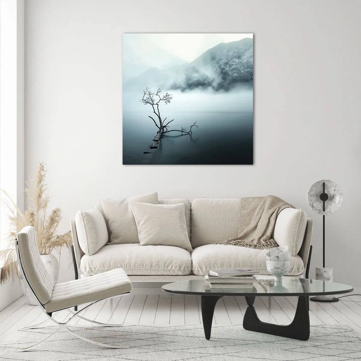 Quadro em vidro - Da água e da neblina - 30x30 cm