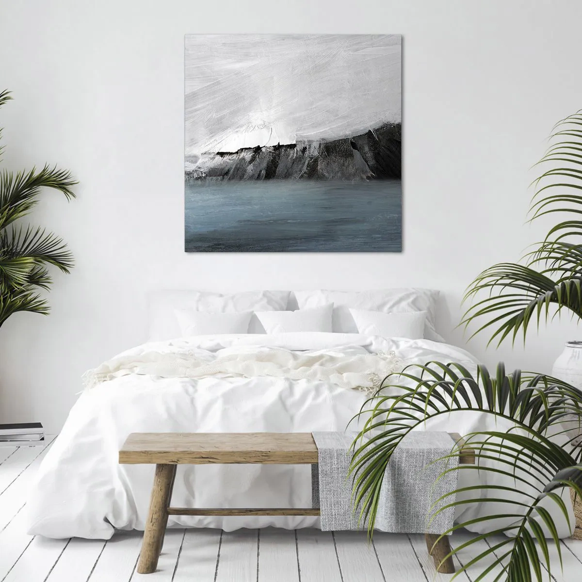 Quadro em tela - Água – terra: choque dos elementos - 40x40 cm