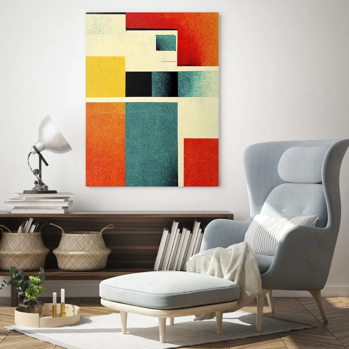 Quadro em vidro - Abstração geométrica – boa energia - 50x70 cm