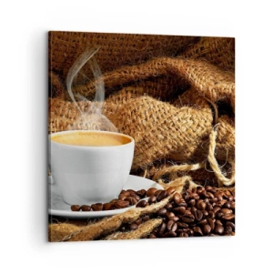 Quadro em tela - O cheiro de moka e a densidade do líquido de mel - 60x60 cm