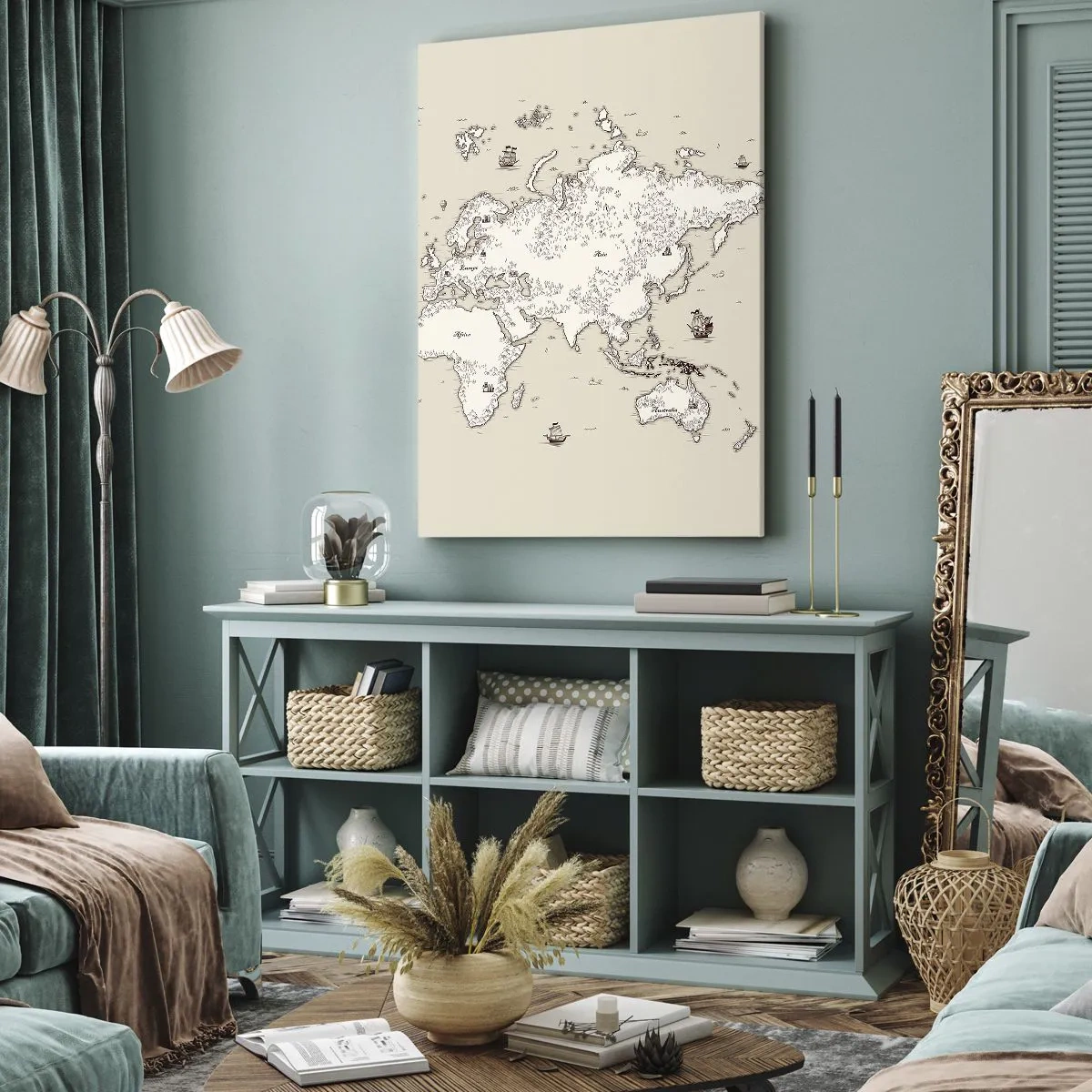 Quadro em tela - Uma viagem à volta do mundo - 50x70 cm