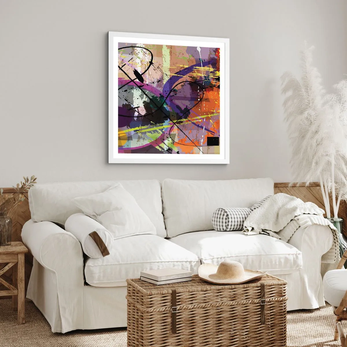 Pôster em moldura branca - Pode ir direto ou ao redor - 30x30 cm