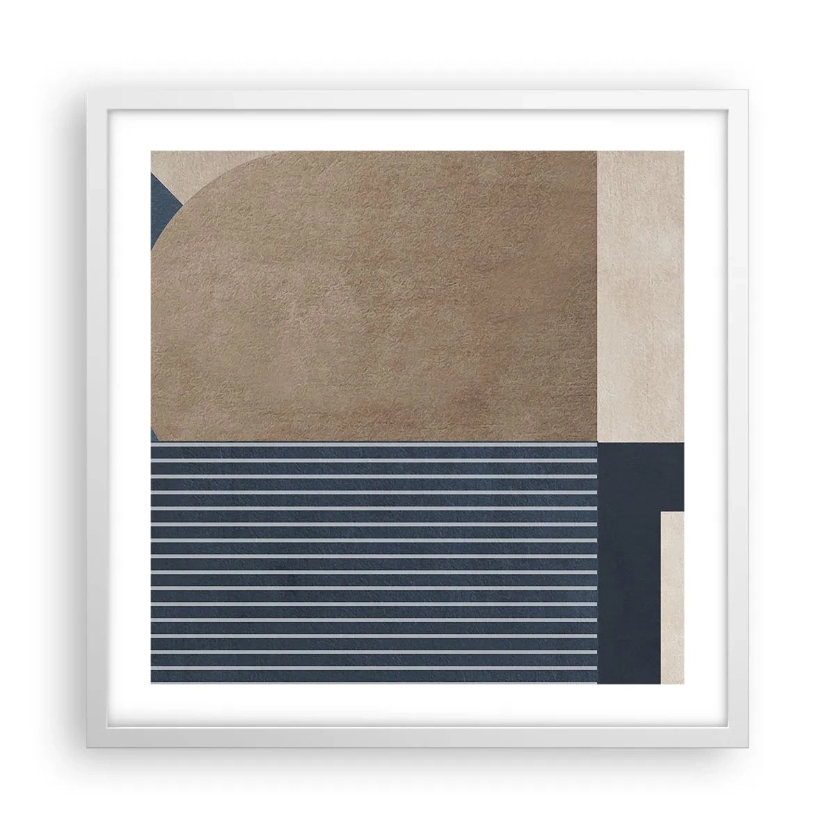 Pôster em moldura branca - Uma composição de simplicidade e redondeza - 50x50 cm