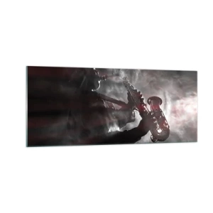 Quadro em vidro - Nos fumos do jazz - 100x40 cm