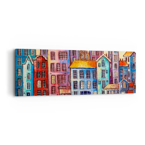 Quadro em tela - Uma cidade como de um conto de fadas - 90x30 cm