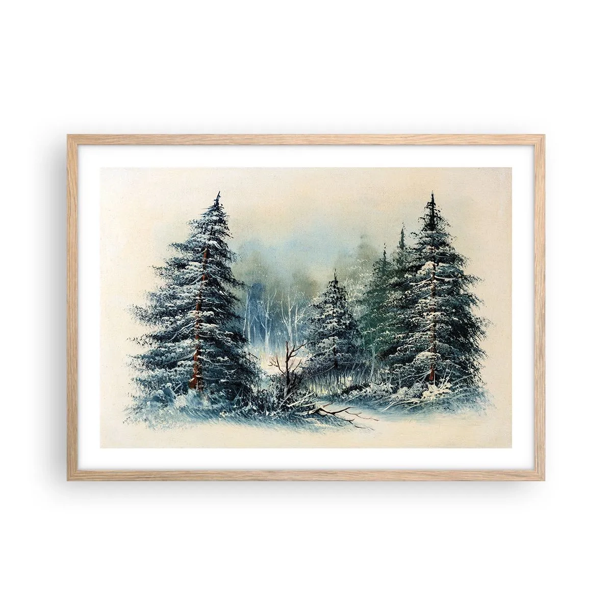 Pôster com moldura de carvalho claro - Prontas para o Natal - 70x50 cm