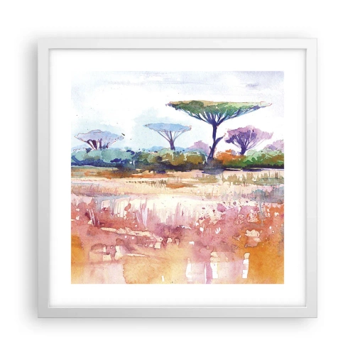 Pôster em moldura branca - Cores da savana - 40x40 cm