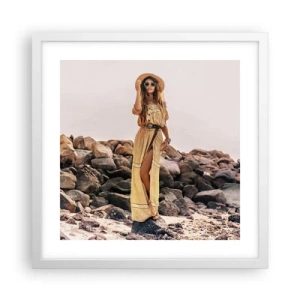 Pôster em moldura branca - A magia das pedras - 40x40 cm