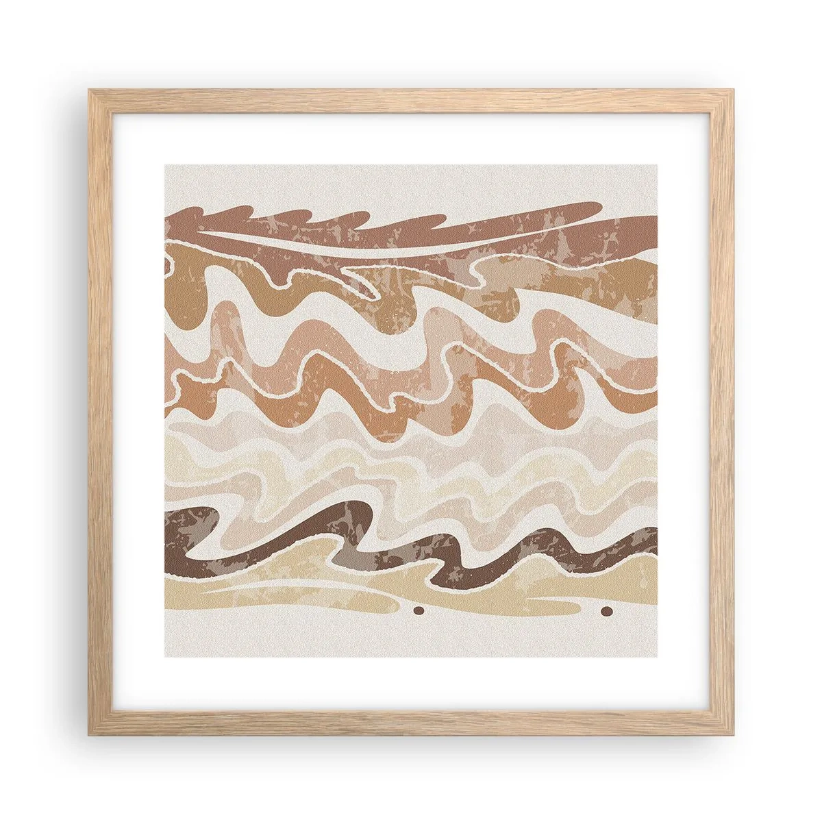 Pôster com moldura de carvalho claro - Boa energia – boas emoções - 40x40 cm