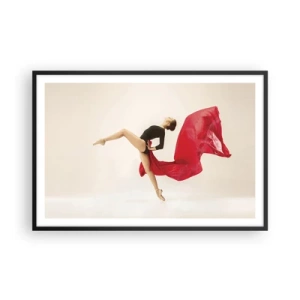 Pôster com moldura preta - Vermelho e preto - 91x61 cm