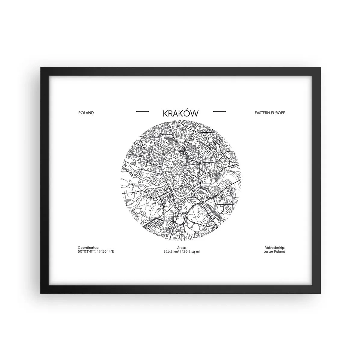 Pôster com moldura preta - Anatomia de Cracóvia - 50x40 cm